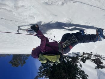 progression verticale avec piolet crampons, pyrénées, font-romeu